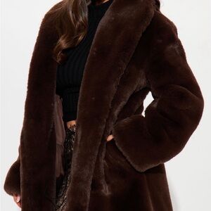 Fashion Nova Rich Chocolate Teddy Jacket